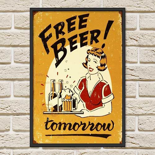 Quadro Decorativo -Free Beer!